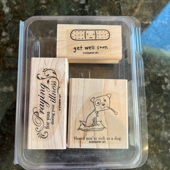 Stampin’ Up! Wellness Wishes set of 3 stamps. Get well wishes. Excellent shape - Picture 1 of 6